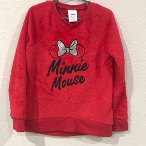 Girls Disney Minnie Mouse Plush Sweatshirt
